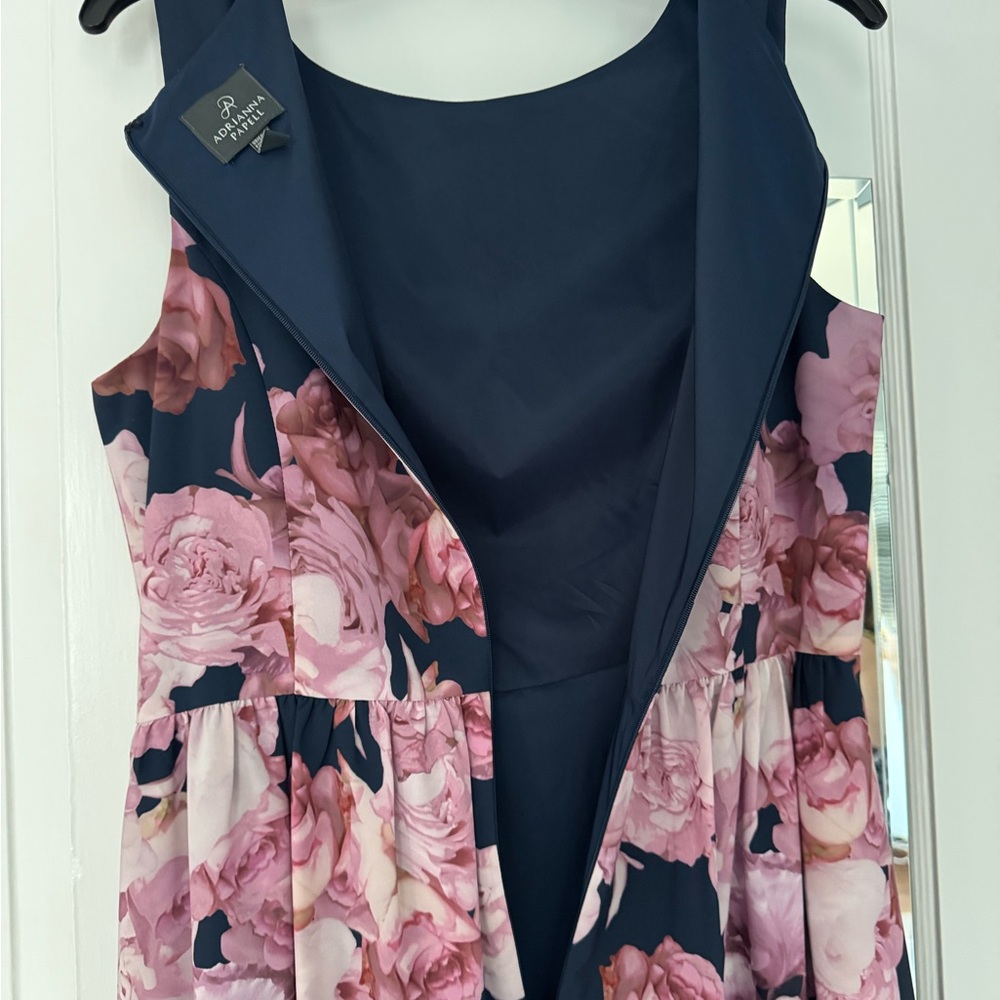 Adrianna Papell Navy/Floral Dress SIZE 12 - Picture 11 of 12